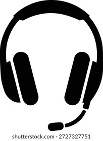 Auriculares con micrófono para la comunicación y la escucha de audio aislados en fondo transparente