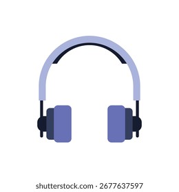 Kopfhörer mit Mikrofon zur Kommunikation. Call Center und Kundendienstausrüstung. Ein Gerät für Online-Audio, Musik und Service. Flache Cartoon, Vektorsymbol-Illustration.