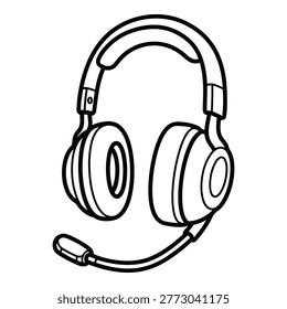 Headset with microphone and ear cushions