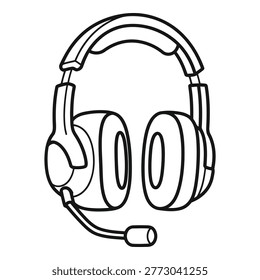 Headset with microphone and ear cushions