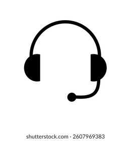 Headset with microphone, helpline - vector icon	