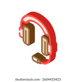 headset microphone hybrid work isometric icon vector. headset microphone hybrid work sign. isolated symbol illustration