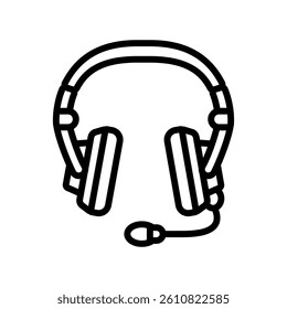 headset microphone hybrid work line icon vector. headset microphone hybrid work sign. isolated contour symbol black illustration