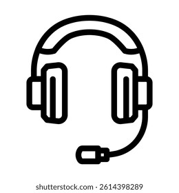 headset microphone hybrid work line icon vector. headset microphone hybrid work sign. isolated contour symbol black illustration