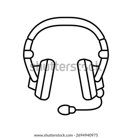 headset microphone hybrid work line icon vector. headset microphone hybrid work sign. isolated contour symbol black illustration