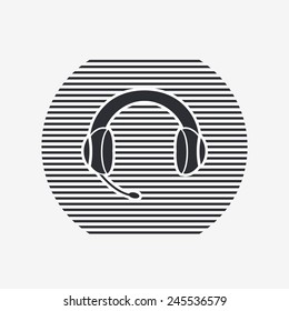 Headset with a microphone icon. Flat design style. Made in vector