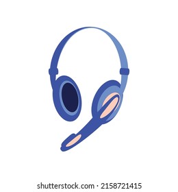 headset with microphone icon isolated