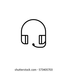 Headset with microphone line icon