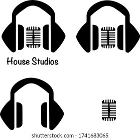 headset and microphone logos for musicians