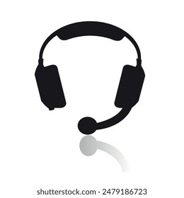 Auriculares con Clipart de Vector de micrófono para la comunicación