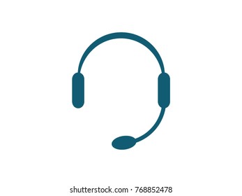 headset and microphone vector icon
