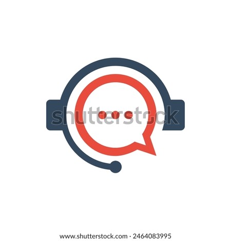 headset with microphone vector icon