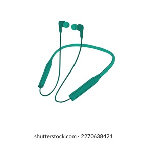 Headset microphone, vector illustration, isolated on white background