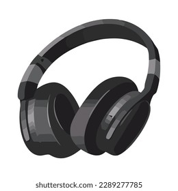 Icono de la tecnología de escucha moderna con auriculares aislados