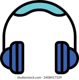 headset music icon modern style vector