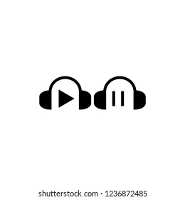 headset music icon vector