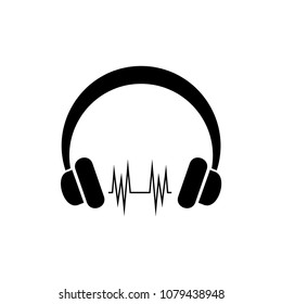 Headset music icon vector design templates