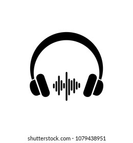 Headset music icon vector design templates
