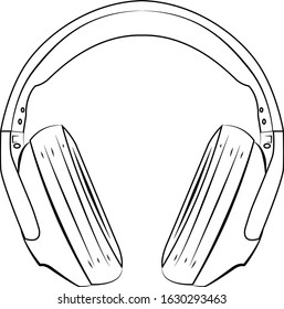 Headset Music Line Art Vector