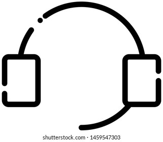 headset outline icon. Audio hardware