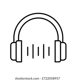 Ilustración vectorial de icono de contorno de auriculares
