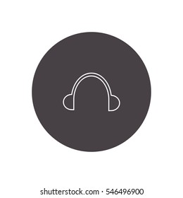 headset outline icon vector sign symbol illustration, can be used for web and mobile desgn