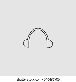 headset outline icon vector sign symbol illustration, can be used for web and mobile desgn