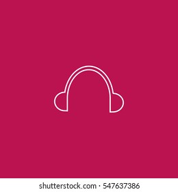 headset outline icon vector sign symbol illustration, can be used for web and mobile desgn