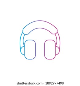 Estilo de línea de contorno de cabeceras Icono ilustración vectorial. Símbolo de signo de auriculares