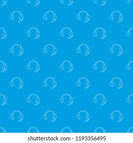 Headset pattern vector seamless blue repeat for any use