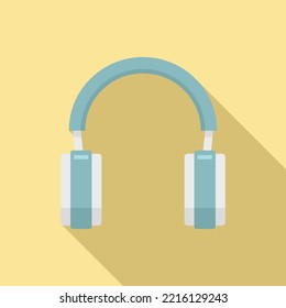 Headset pictogram icon flat vector. Gamer headphone. Service center