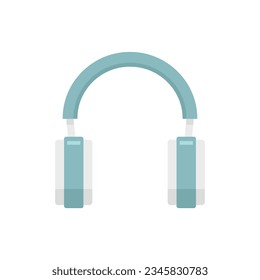 Headset pictogram icon flat vector. Gamer headphone. Service center isolated