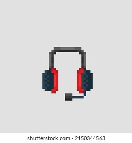 auriculares con micrófono en forma de píxeles