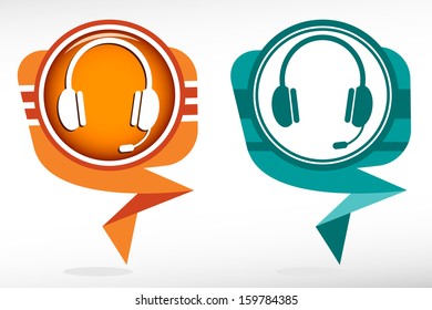 Headset pointer design element. Set