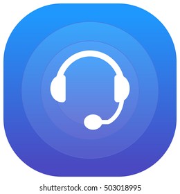 Headset Purple - blue circular UI/UX App Icon / Logo Design