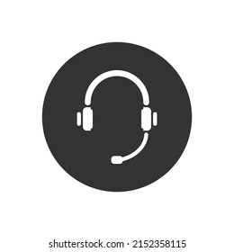 Icono de glifo vectorial relacionado con auriculares. Icono de servicio de asistencia, consejo al cliente de línea directa, ayuda del centro de llamadas. Chat en vivo. Sistema de soporte web en línea. Ilustración del vector aislada en fondo blanco