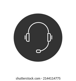Headset related vector line icon. Support service icon, hotline customer advice, call center help. Live chat. Online web support system. Vector illustration isolated on white background
