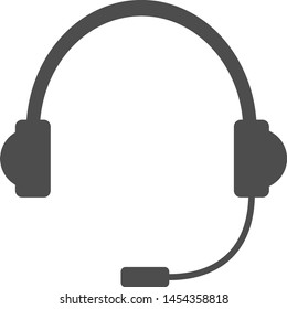 Headset with remote microphone on the bar. Vector icon.
