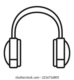 Headset sales icon outline vector. Gamer microphone. Support call