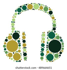 headset shape vector design by color point
