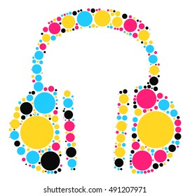 headset shape vector design by color point
