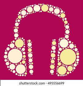 headset shape vector design by color point
