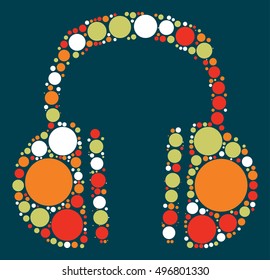 headset shape vector design by color point
