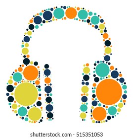 headset shape vector design by color point
