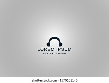 headset silhouette logo with a simple and more minimalist shape