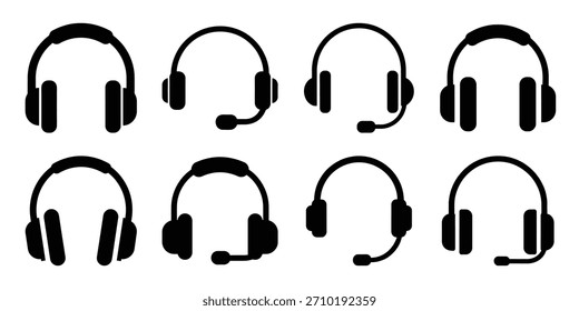 Kopfhörer Silhouette einfache Icon-Set