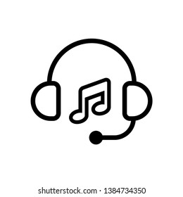 Headset Simple Icon Vector Design