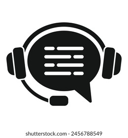 Headset Support Chat Online-Symbol Einfache Vektorgrafik. Hilfe kontaktieren. Arbeitssprache