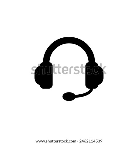 Headset, Support Headphone flat vector icon. Simple solid symbol isolated on white background. Headset, Support Headphone sign design template for web and mobile UI element