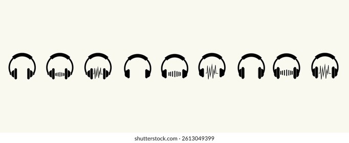 headset symbol icon in vector